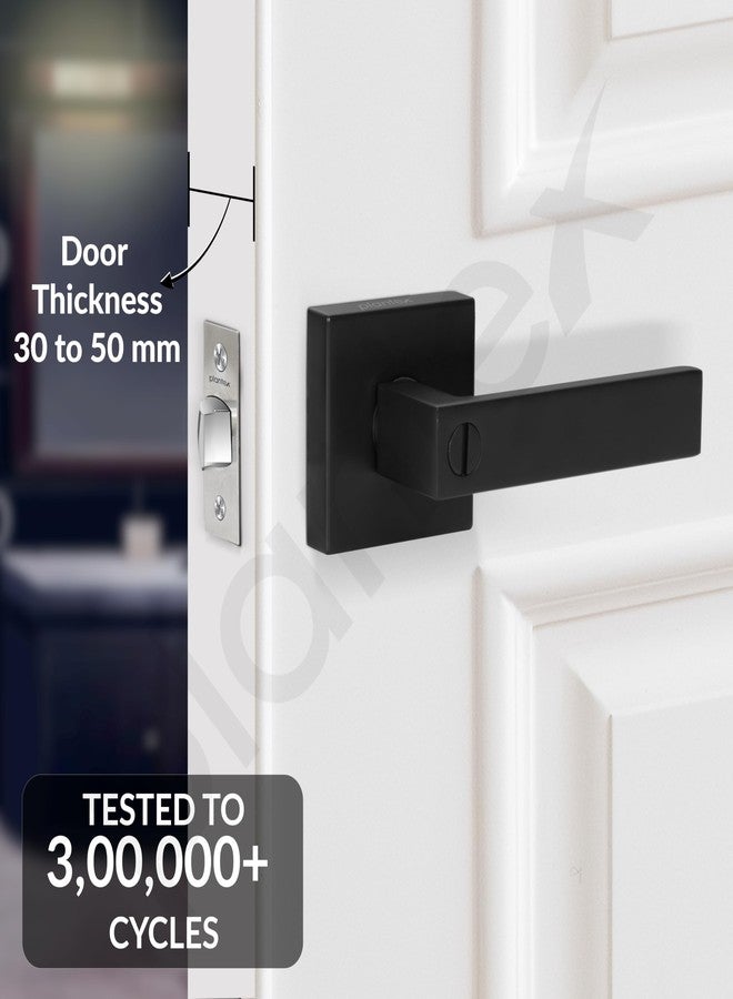 Plantex Brass New Age Bathroom Door Locks/Key-Less Door Lock Set for Bedroom/Balcony/Office/Storeroom - Reversible Design (Black Finish, 30Mm to 50Mm Door Range) - Image 2