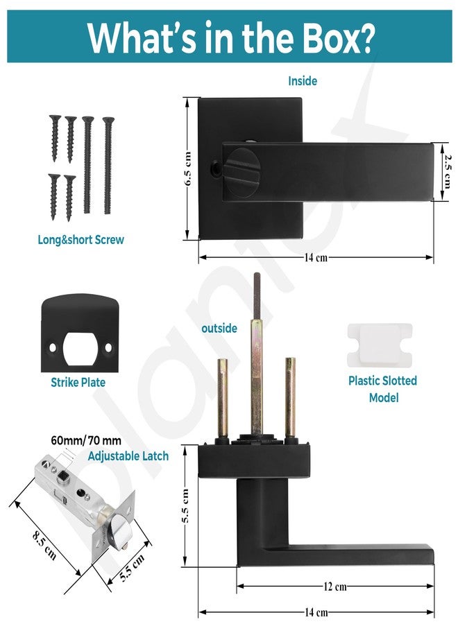 Plantex Brass New Age Bathroom Door Locks/Key-Less Door Lock Set for Bedroom/Balcony/Office/Storeroom - Reversible Design (Black Finish, 30Mm to 50Mm Door Range) - Image 5