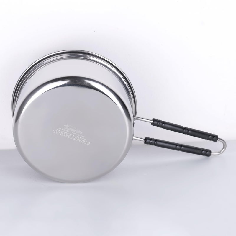 Home Pro Home-Pro Stainless Steel Sauce Pan Combo Set of 3 Pans 16cm, 18cm & 20cm with Induction Bottom & Bakelite Wire Handle - Image 4