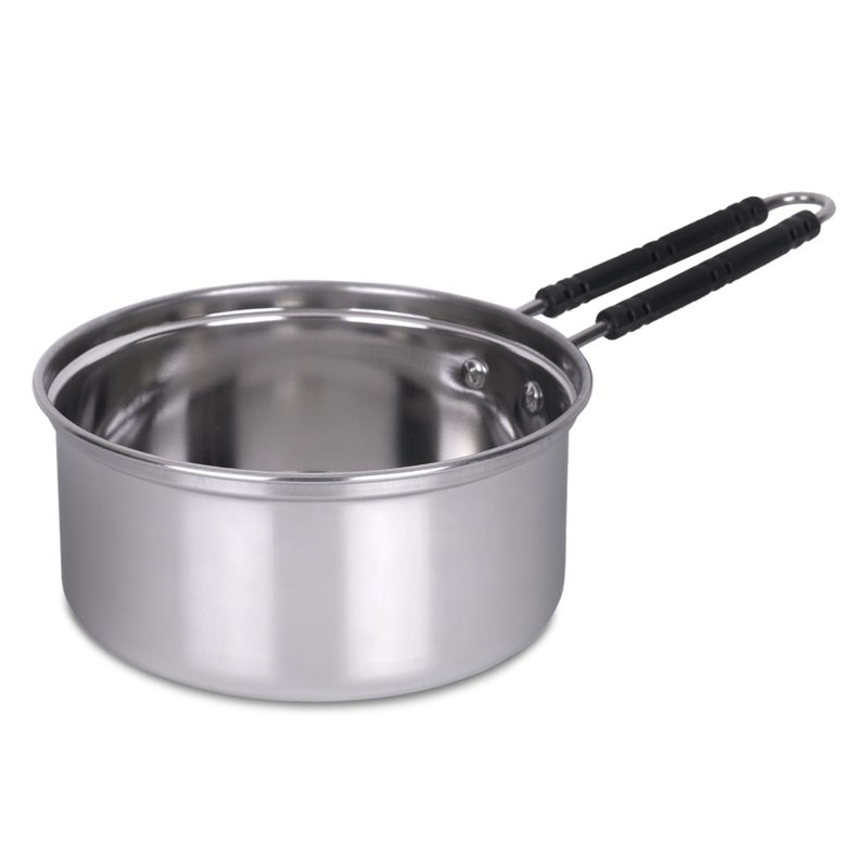 Home Pro Home-Pro Stainless Steel Sauce Pan Combo Set of 3 Pans 16cm, 18cm & 20cm with Induction Bottom & Bakelite Wire Handle - Image 3