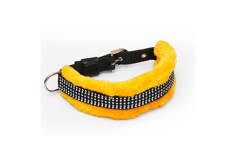 Cooker Nylon Fur Dog Harness & Leash Combo, Adjustable Harness, Soft Fur Padded (Yellow) - Image 3