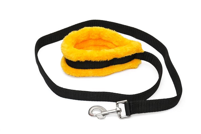 Cooker Nylon Fur Dog Harness & Leash Combo, Adjustable Harness, Soft Fur Padded (Yellow) - Image 4