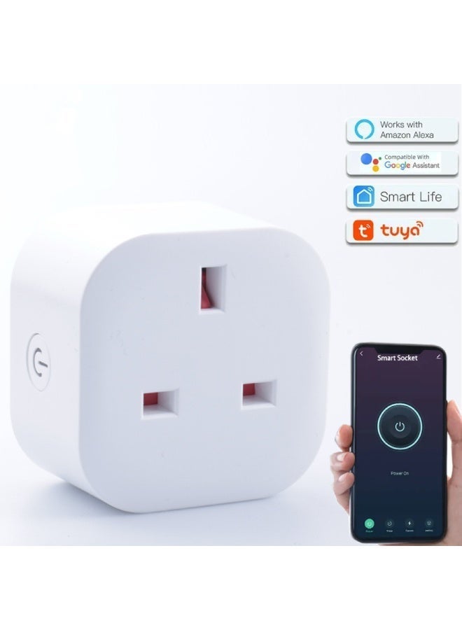 British-style WIFI smart timer power meter socket with British graffiti and voice-activated smartphone control - Image 1