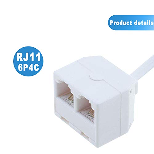 RFAdapter Telephone Splitter, 3 Pack RJ11 Male to Female Two Way Phone Line Splitter Converter Cable - Image 3