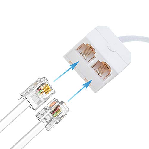 RFAdapter Telephone Splitter, 3 Pack RJ11 Male to Female Two Way Phone Line Splitter Converter Cable - Image 2
