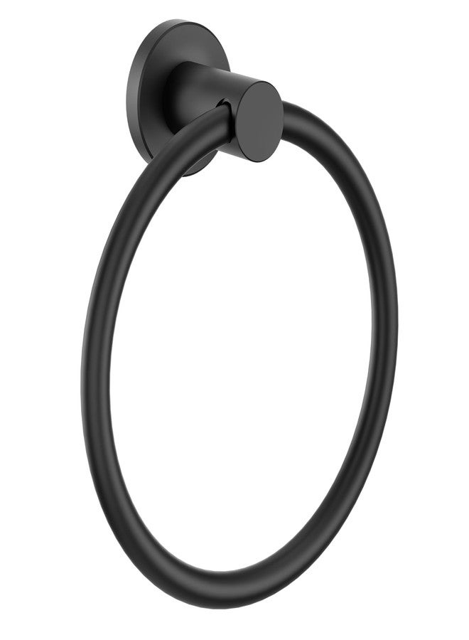 FORIOUS Towel Ring, SUS304 Stainless Steel Modern Hand Towel Holder Rack Hanger Round for Bathroom Wall Mounted, Ideal for Bath, Kitchen, RV, Matte Black - Image 1