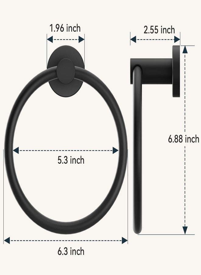 FORIOUS Towel Ring, SUS304 Stainless Steel Modern Hand Towel Holder Rack Hanger Round for Bathroom Wall Mounted, Ideal for Bath, Kitchen, RV, Matte Black - Image 5