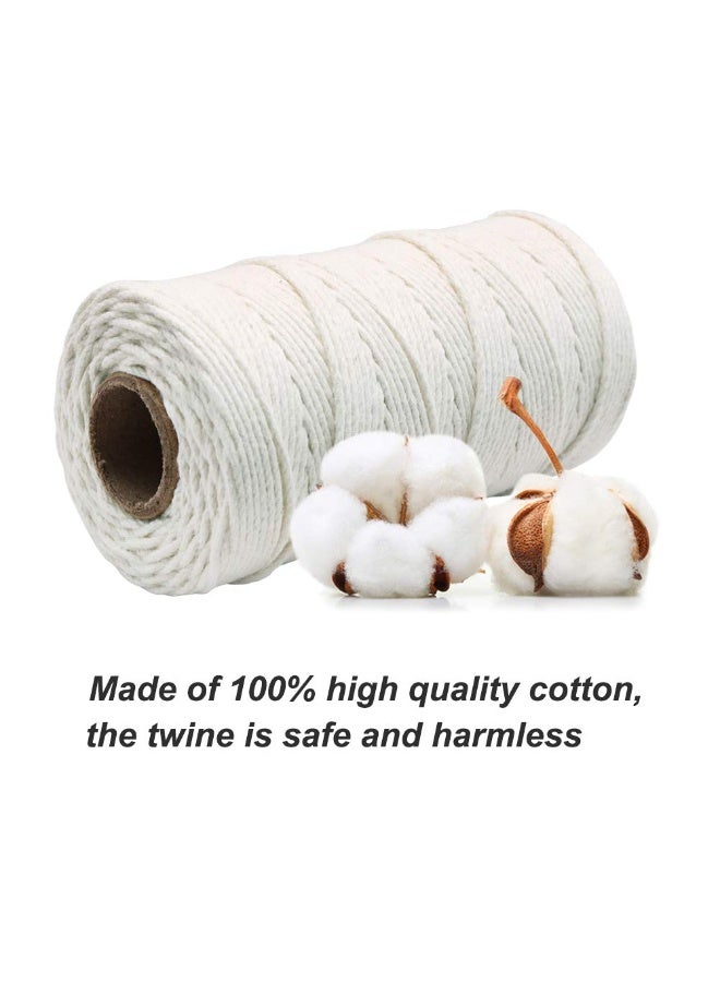 Home Care 100 M Cooking Twine, Strong Food Safe Cotton Wraps String for Tying Meat, Baking, DIY Crafts, Gifts Making Sausage Packaging Decoration Macrame Cord Thickness 2MM - Image 3