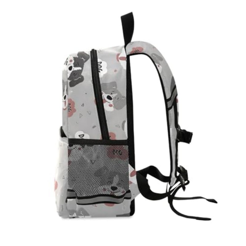 Cute Gray Dog Toddler Backpack 3-6 Years Mini Daypack with Reflective Strips Leash Backpack for School Travel Outdoor - Image 2