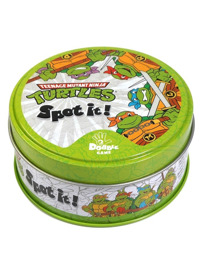 Spot it Spot It! Ninja Turtles Card Game, Matching Game, Fun Kids Game for Family Game Night, Travel Game for Kids, Great Gift for Kids, Age 7+, 2 to 8 Players Average Playtime 15 Minutes  - Image 1