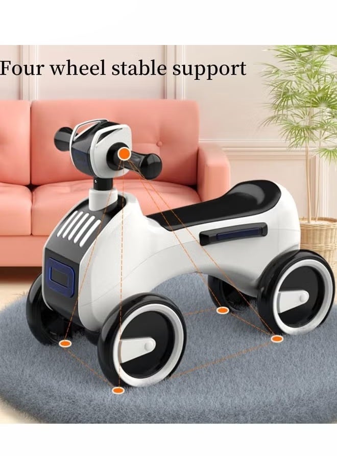 Berma Baby Baby Balance Bike,Lightweight Toddler Bike,Baby Walker,Trike,No Pedals, with Music Lighting and Anti Slip Wheels, Best Gift Infant First Toddler Walker Riding Toy,for 1 to 3 year Old Boys Girls (Black+White)  - Image 3