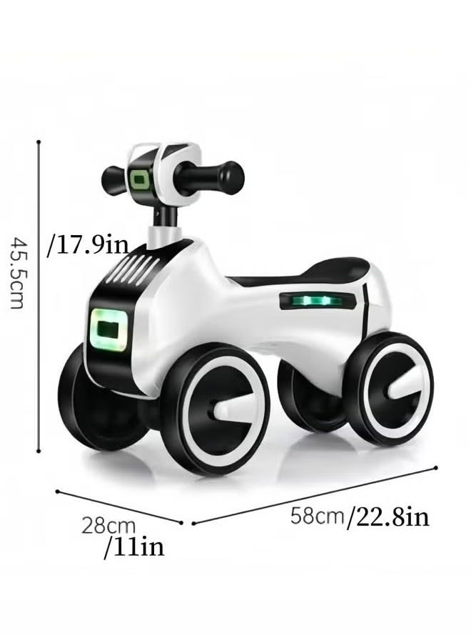 Berma Baby Baby Balance Bike,Lightweight Toddler Bike,Baby Walker,Trike,No Pedals, with Music Lighting and Anti Slip Wheels, Best Gift Infant First Toddler Walker Riding Toy,for 1 to 3 year Old Boys Girls (Black+White)  - Image 2