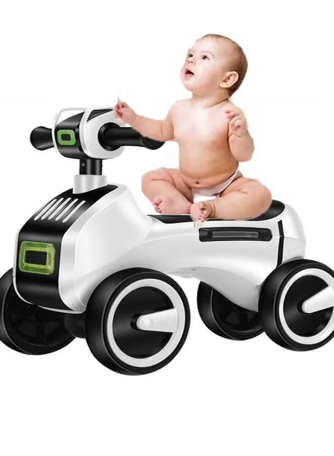 Berma Baby Baby Balance Bike,Lightweight Toddler Bike,Baby Walker,Trike,No Pedals, with Music Lighting and Anti Slip Wheels, Best Gift Infant First Toddler Walker Riding Toy,for 1 to 3 year Old Boys Girls (Black+White)  - Image 1