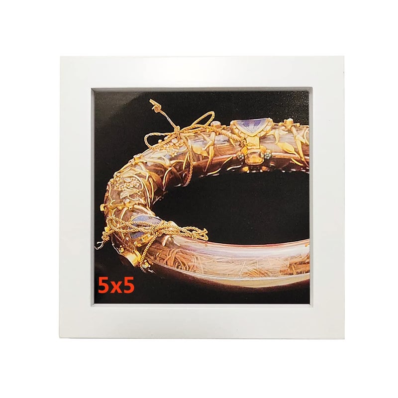 KELE MODEL 5x5 Picture Frames White Square Solid Wood.The Protective Film Must be Removed. - Image 1