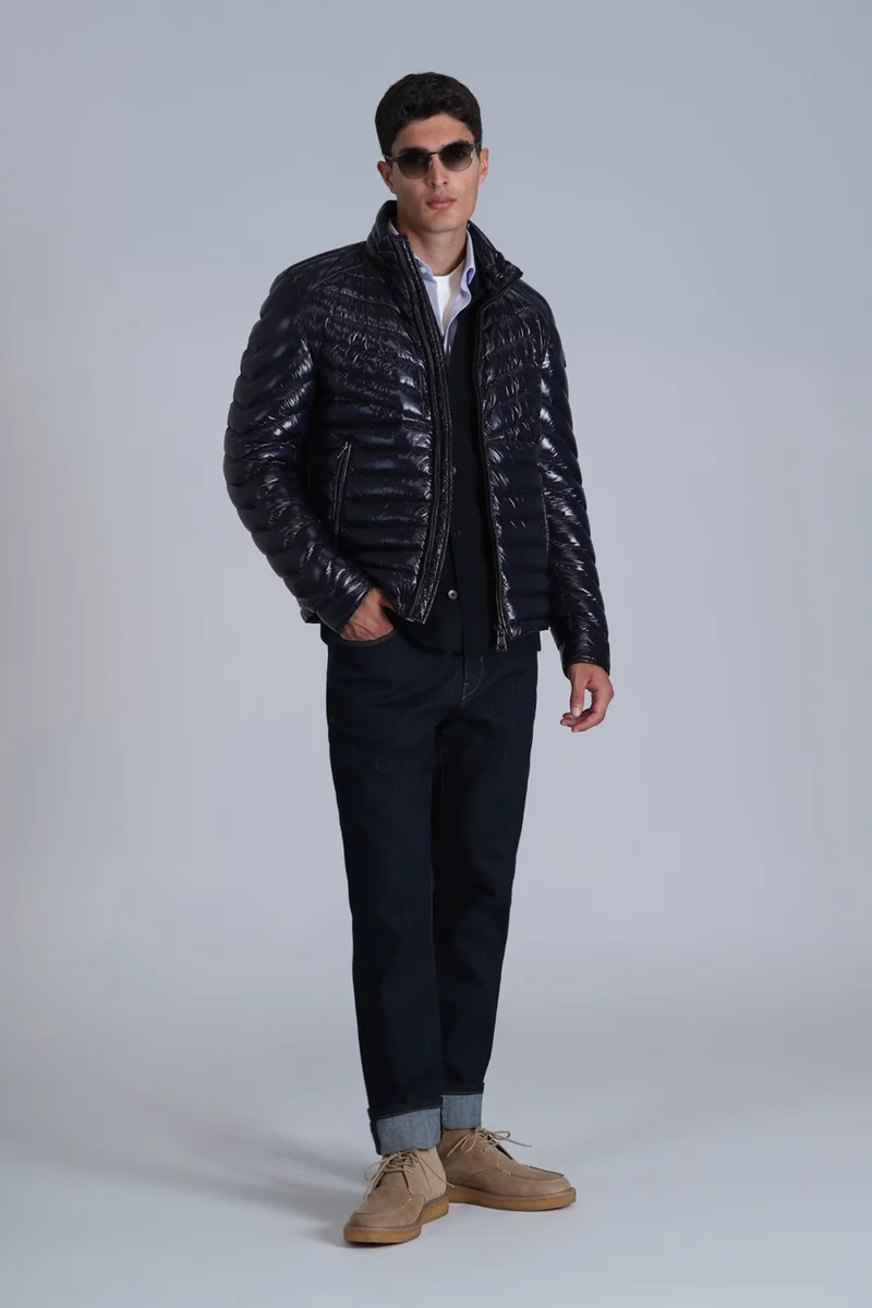 لوفيان Luc Goose Down Men's Coat Navy Blue