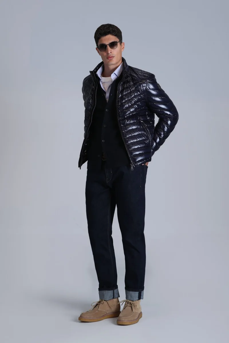 لوفيان Luc Goose Down Men's Coat Navy Blue