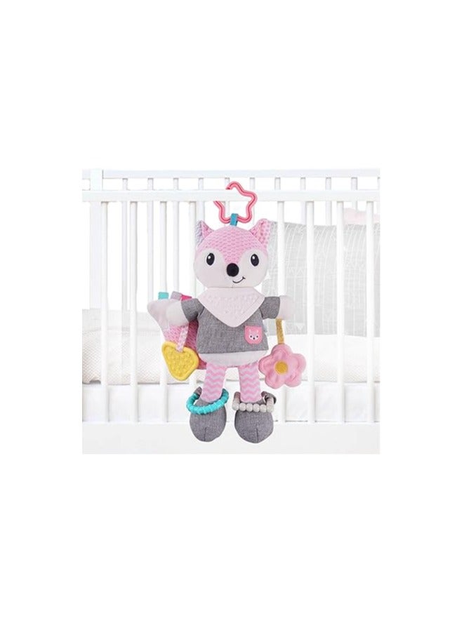 Hanging Toys, Healthy Stroller Toys, Baby Soft Hanging Rattle Crinkle Squeaky Toy, Animal Ring Plush Toy For Baby Carriage, Crib, Car  - Image 1