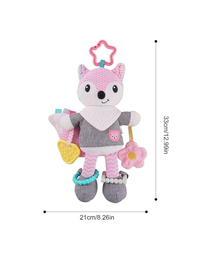 Hanging Toys, Healthy Stroller Toys, Baby Soft Hanging Rattle Crinkle Squeaky Toy, Animal Ring Plush Toy For Baby Carriage, Crib, Car  - Image 3