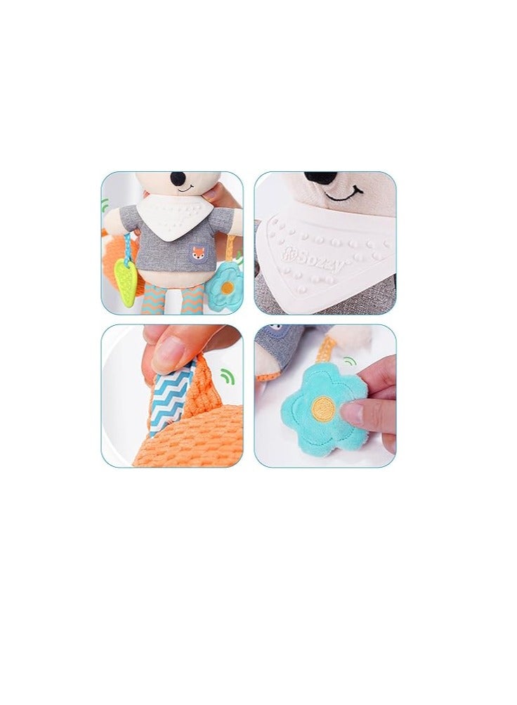Hanging Toys, Healthy Stroller Toys, Baby Soft Hanging Rattle Crinkle Squeaky Toy, Animal Ring Plush Toy For Baby Carriage, Crib, Car  - Image 4