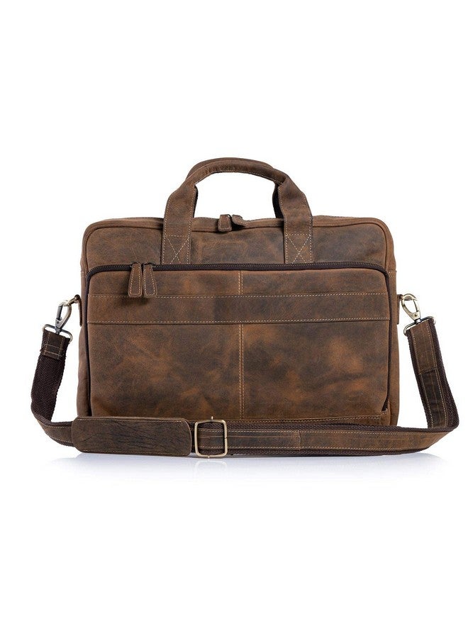 KomalC KomalC 16 Inch Leather briefcases Laptop Messenger Bags for Men and Women Best Office Satchel Bag (Distressed Tan) - Image 1
