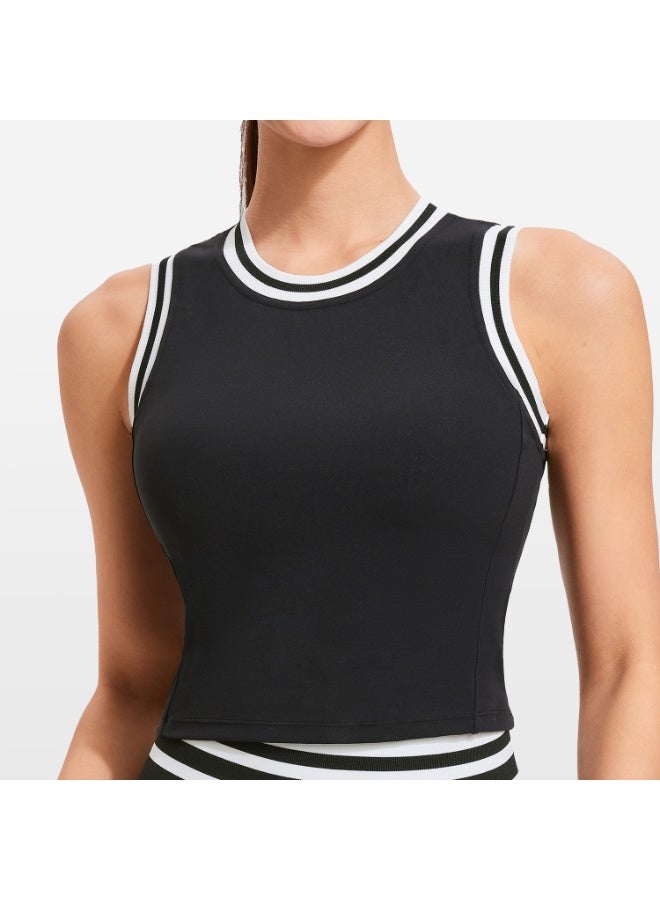 Women Fitness Workout Tank Tops with Shelf Built In Bra with Fixed Padding Sportswear Sports Vest for Yoga Gym  - Image 1