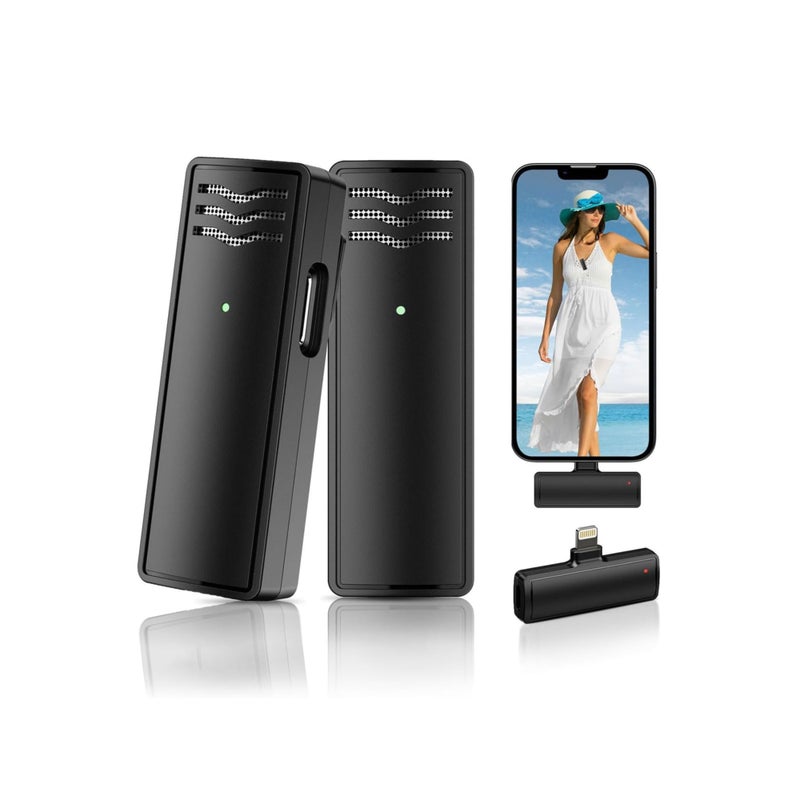 SOLARAE Microphone for iPhone, Wireless Lavalier Microphone 2pcs iPhone Microphone, Professional Wireless Microphone for iPhone iPad Video Recording, Tiktok, Vlog, Podcast, YouTube - Image 1