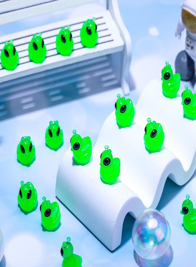 GGSTDDUP 100 Pcs Mini Alien Duck Figures Glow in The Dark Tiny Aliens Ducks Mini Funny UFO Sci-fi Resin Duck for Space Party Favors Dashboard Desk Decor - Image 5