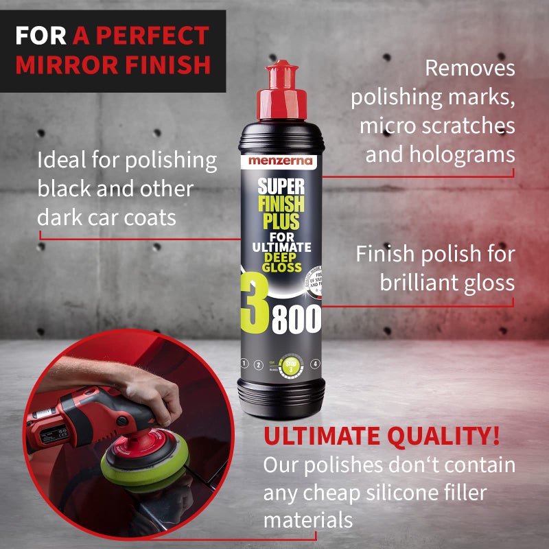 menzerna â€œSuper Finish Plus 3800â€ I Deep Gloss Polish for a Perfect Mirror Finish I Polishing Compound for Micro Scratches & Holograms I Silicone Free I 8 fl oz. - Image 3