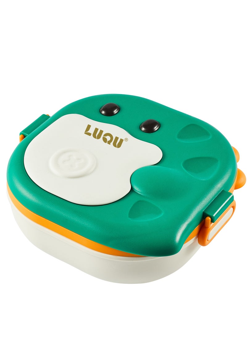 لوكو صندوق غداء لوكو على شكل ديناصور للأطفال - صندوق غداء معزول مع حافظة طعام مقاومة للتسرب - 3 أقسام. - Image 1