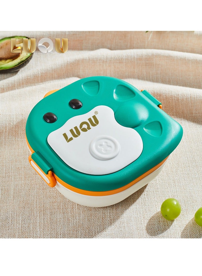 لوكو صندوق غداء لوكو على شكل ديناصور للأطفال - صندوق غداء معزول مع حافظة طعام مقاومة للتسرب - 3 أقسام. - Image 2