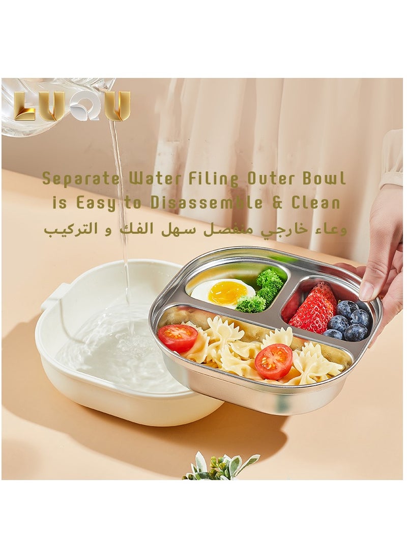 لوكو صندوق غداء لوكو على شكل ديناصور للأطفال - صندوق غداء معزول مع حافظة طعام مقاومة للتسرب - 3 أقسام. - Image 4