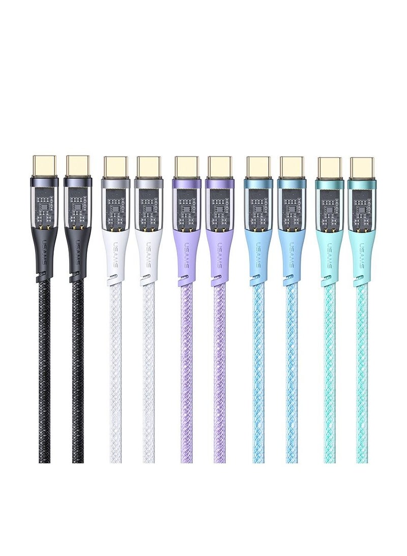Usams Type-C PD 100W Aluminum alloy Transparent Data Cable - Image 4