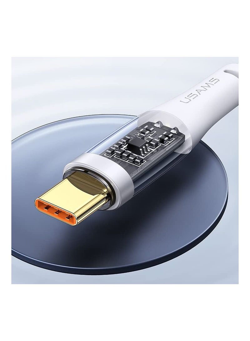 Usams Type-C PD 100W Aluminum alloy Transparent Data Cable - Image 2