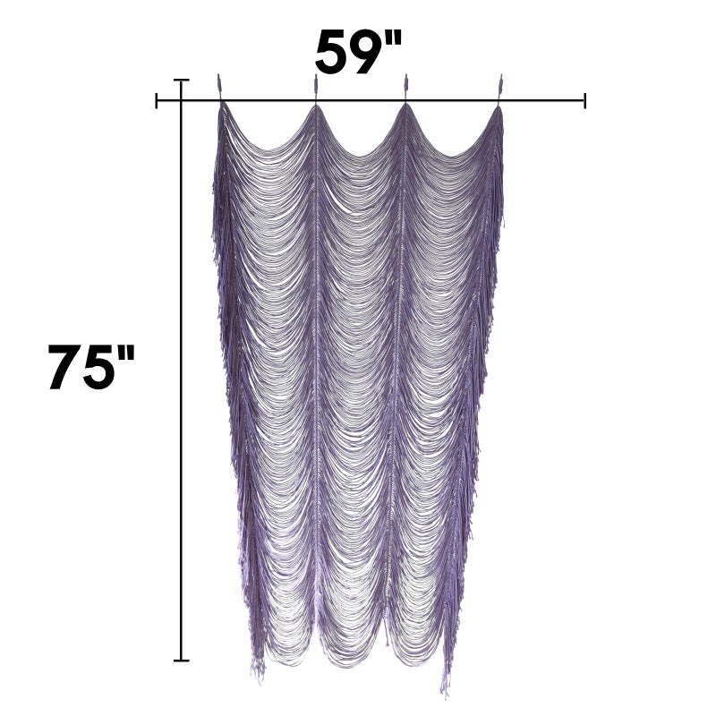 Flber Macrame Curtain Boho Doorway Curtain Handwoven Room Divider for Bedroom Window Closet Wedding Backdrop Arch 59" W x 75" H(1Panel) - Image 5