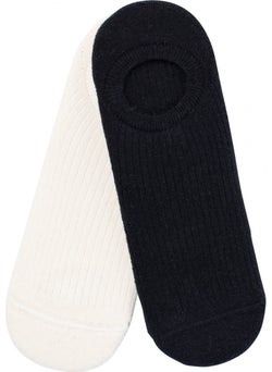 DIADORA 2 Pack No Show Socks W Cream Color Black Women's 2-Piece Socks - D202016-976  - Image 4