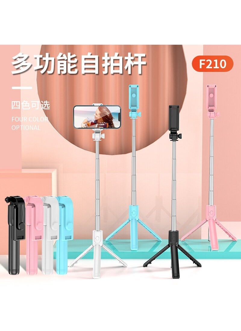 Generic Factory direct mobile phone Bluetooth selfie stick tripod light fill light selfie stick mini portable handheld camera artifact Random color without lights [110cm]]  - Image 1