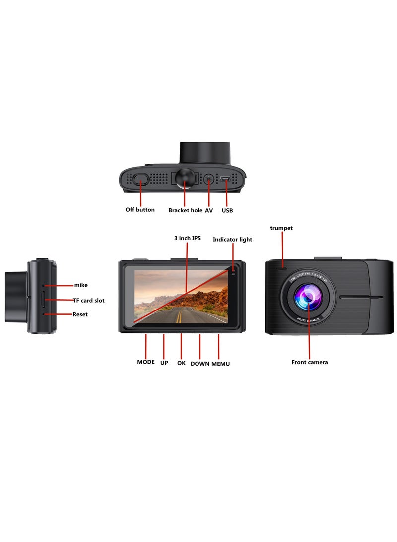 Generic 4K Dash Cam 2160P Built-in GPS/WiFi Dual Dash Cam for Car, 24H Parking Auto Drive Vehicle Video Recorder Car Registrar Dual Lens  - Image 2