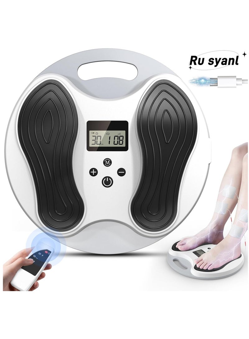 Ru syanl EMS Foot Massager for Neuropathy - Foot Stimulator for Neuropathy Feet Nerve Electric Foot Massager for Circulation and Pain Relief with 4 TENS Unit Muscle Stimulator Pads  - Image 1