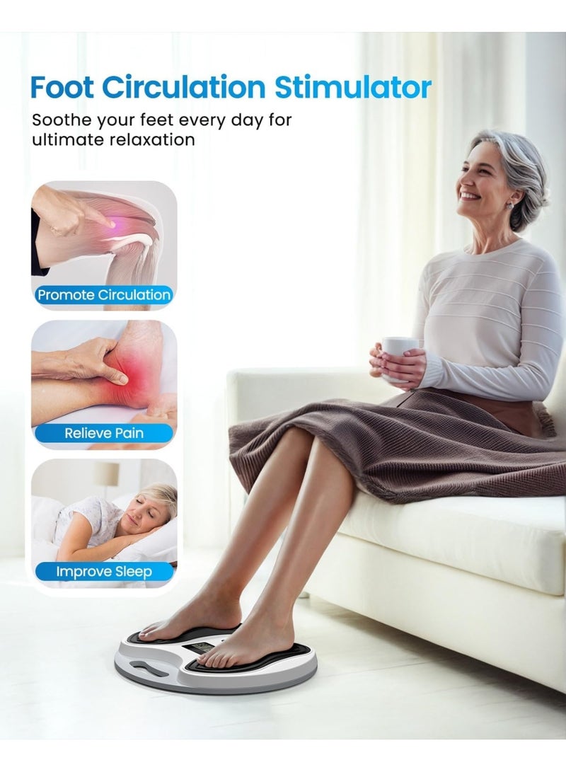 Ru syanl EMS Foot Massager for Neuropathy - Foot Stimulator for Neuropathy Feet Nerve Electric Foot Massager for Circulation and Pain Relief with 4 TENS Unit Muscle Stimulator Pads  - Image 2