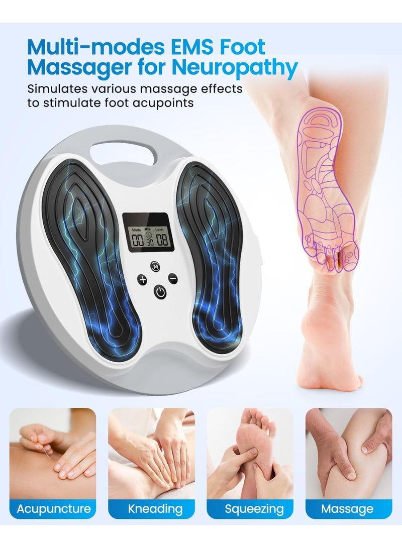 Ru syanl EMS Foot Massager for Neuropathy - Foot Stimulator for Neuropathy Feet Nerve Electric Foot Massager for Circulation and Pain Relief with 4 TENS Unit Muscle Stimulator Pads  - Image 3