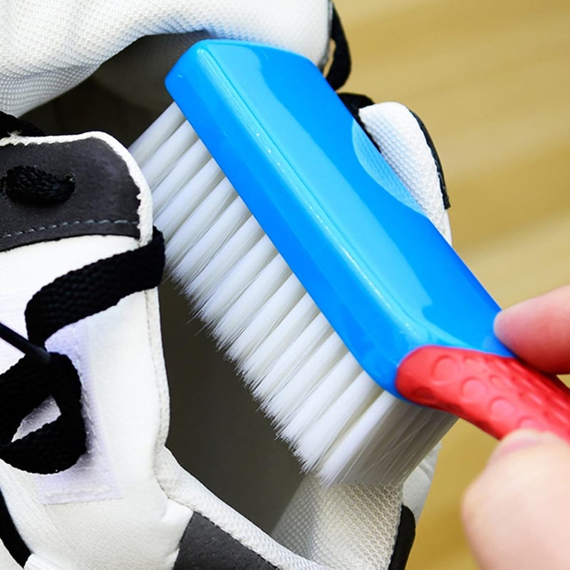 wolpin Wolpin Multipurpose Bathroom Cleaning Brush Pack of 2 Sink Brush, Shoe Brush (Red & Blue) - Image 2