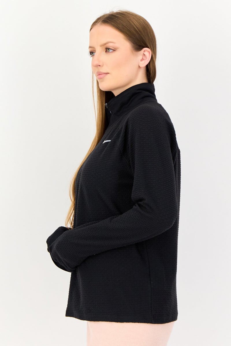 Nike سويت شيرت رياضي نسائي بأكمام طويلة مناسب في الهواء الطلق، أسود - Image 2