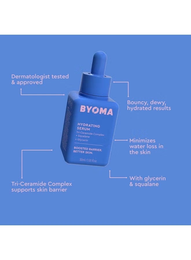 بيوما سيروم BYOMA الترطيب - سيروم الوجه الترطيب بسكلان وجلسيرين والسيراميد - ترطيب للحصول على بشرة متألقة ومشرقة - 1.01 أونصة سائلة - Image 4