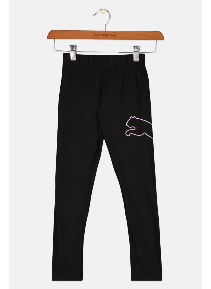 PUMA Kids Girl Brand Logo Leggings, Black  - Image 1
