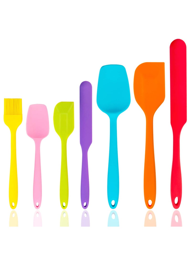 P&P CHEF Silicone Spatula Set of 7 PP CHEF HeatResistant Rubber Spatulas Kitchen Utensils Set for Nonstick Cooking Baking Mixing Seamless  Flexible Design Dishwasher Safe Multicolor 