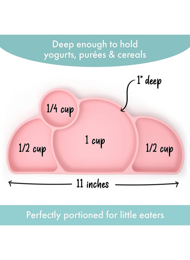 PrimaStella Silicone baby & toddler plate, baby led weaning supplies - Easy-reach design for self-feeding (Pink) - Image 3