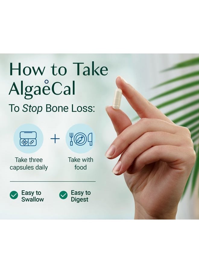 ALGAECAL - Plant Based Calcium Supplement with Vitamin D3 (1000 IU) for Bone Strength, Contains 13 Minerals Supporting Bone Health, Organic Calcium (750 mg), 90 Veggie Caps, Made in USA - Image 1