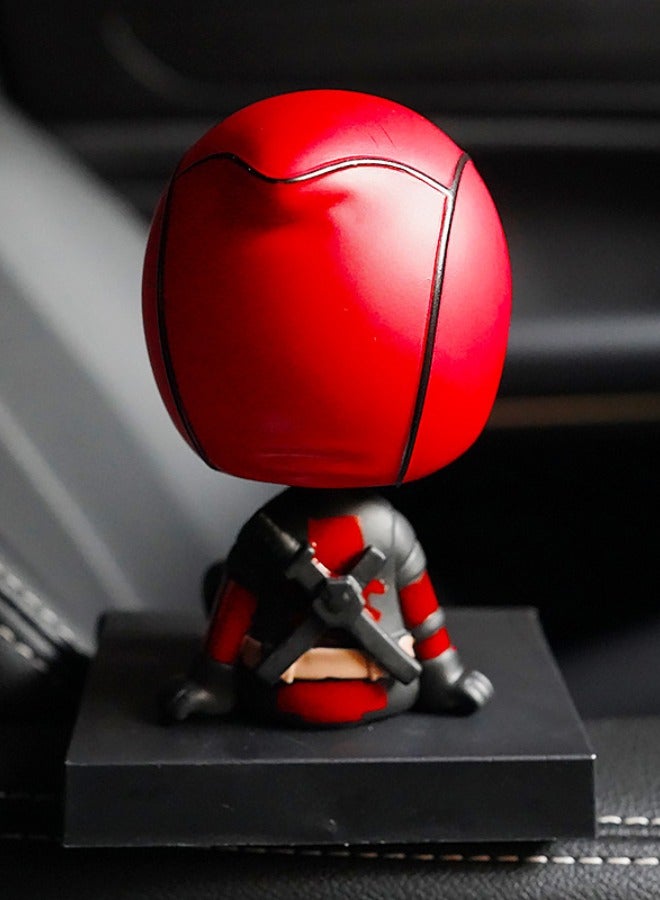 Deadpool Bobblehead with Base for Car Dashboard Decoration, Premium Polyresin Statues, Bobblehead Phone Bracket for Desktop Car Decorations/Collectibles, Gifts for Fans, Friends  - Image 3