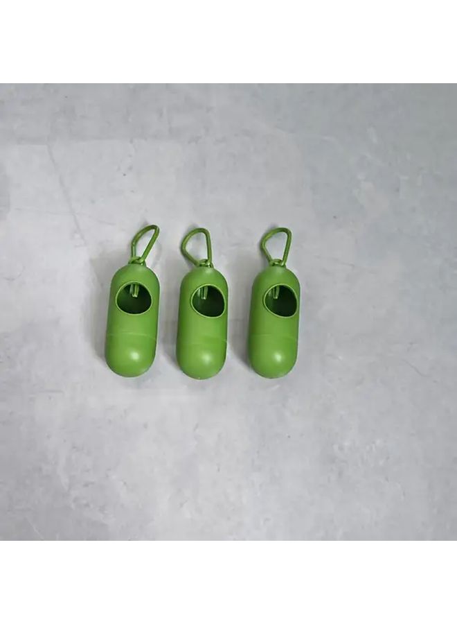 Green Dispenser 3pcs Dog Poop Bags Waste Cleanup Essentials Portable For All Sizes - Image 2