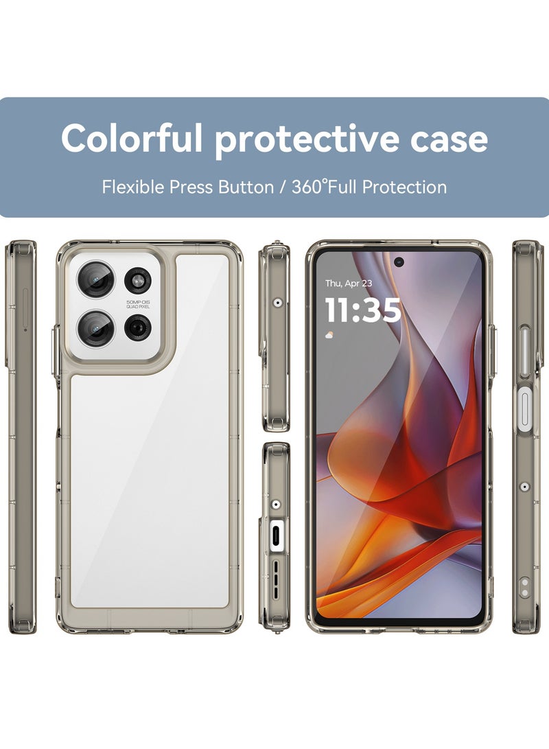 SanHu for Motorola G75 5G Case Cover, High Quality Hard Backplane Soft Border Pure and Bright Comfortable Feel Cell Phone Protective Case for Motorola G75 5G, Grey - Image 2